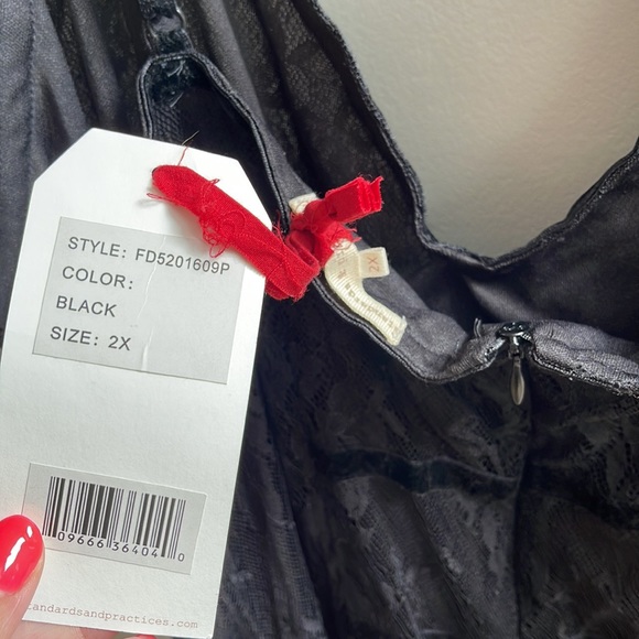 NWT! Standards & Practices Black Lace Dress 2X - Picture 6 of 7
